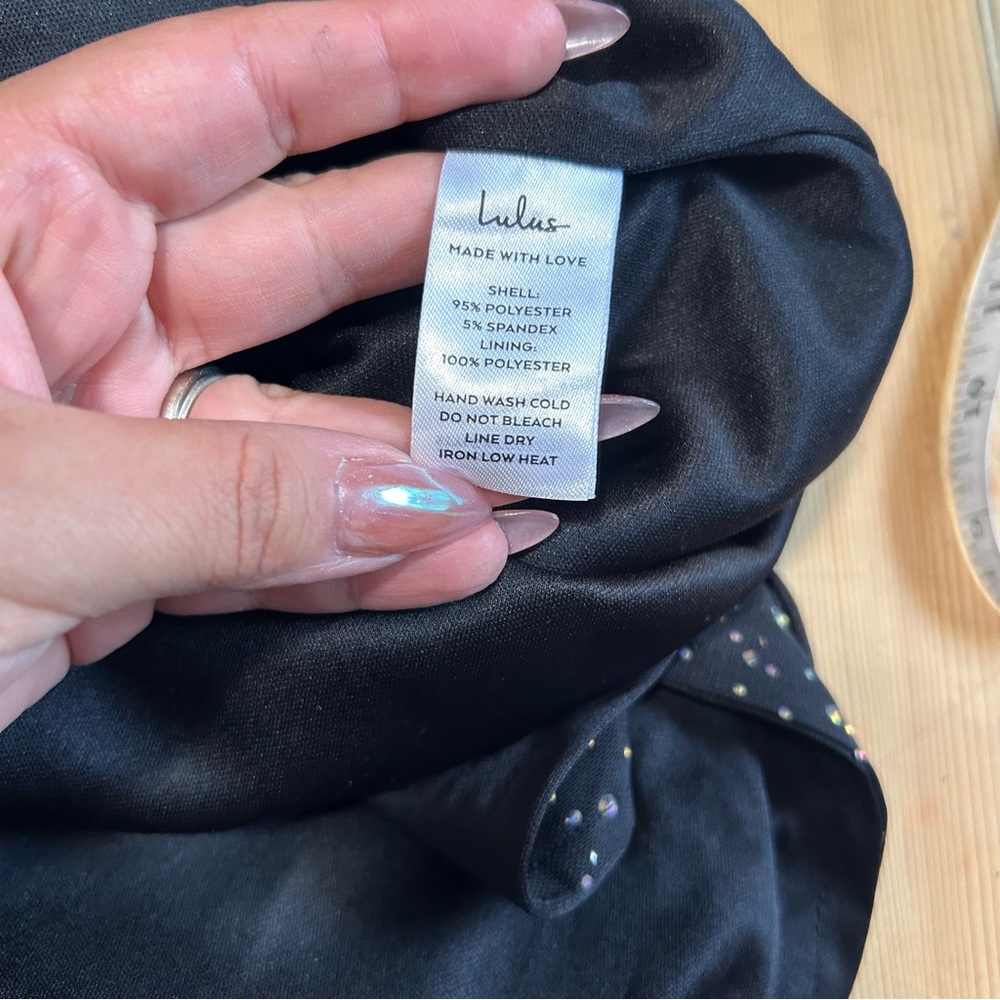 NWT Lulus A-Lister Black Rhinestone Bustier Maxi Dress - Picture 11 of 11
